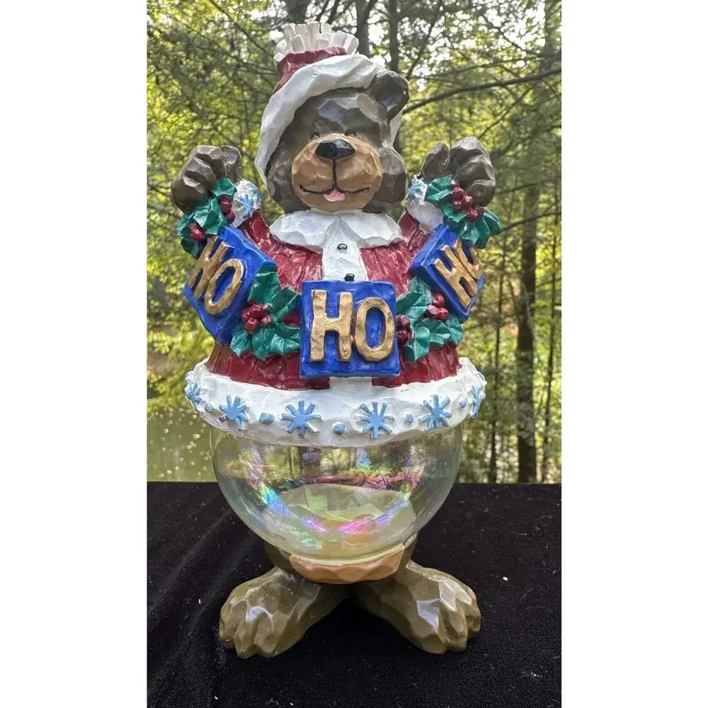 Rare Dillards Home Vintage 1990s Black Bear W/ Glass Ball Body -S64